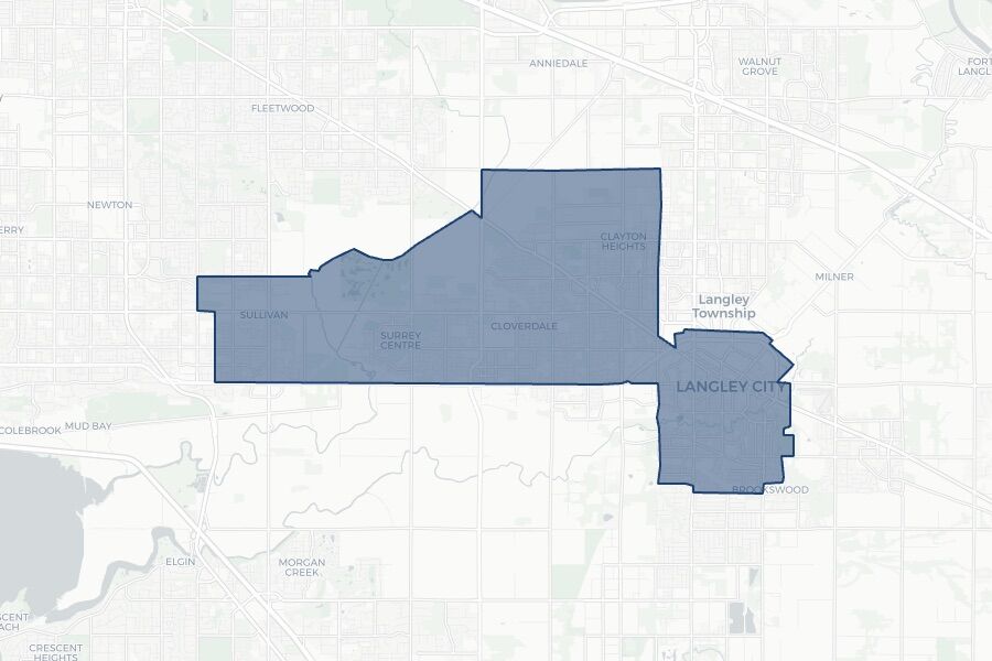 Cloverdale—Langley City 2025 federal election riding boundaries map